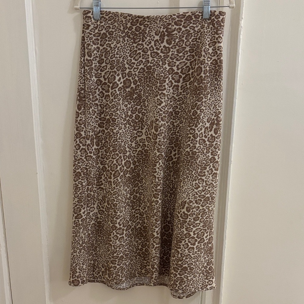 Rachel Zoe Animal Print Midi Skirt